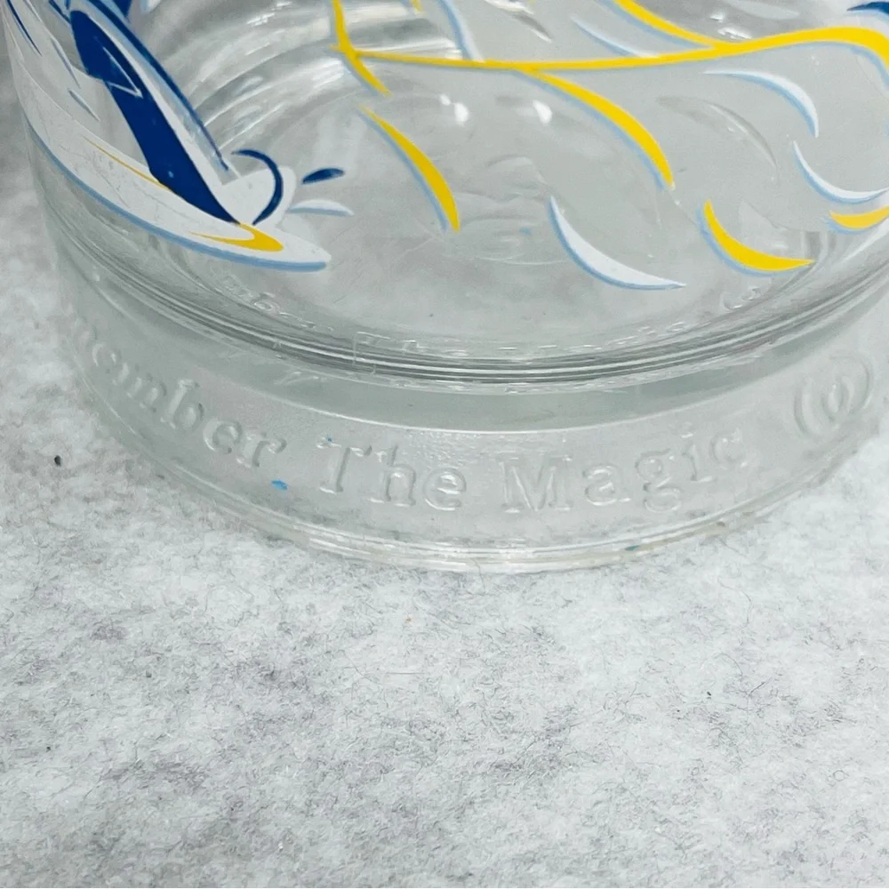 DISNEY World 25th‎ Anniversary Glasses Set of 2 Glass Cups Tumblers Goofy